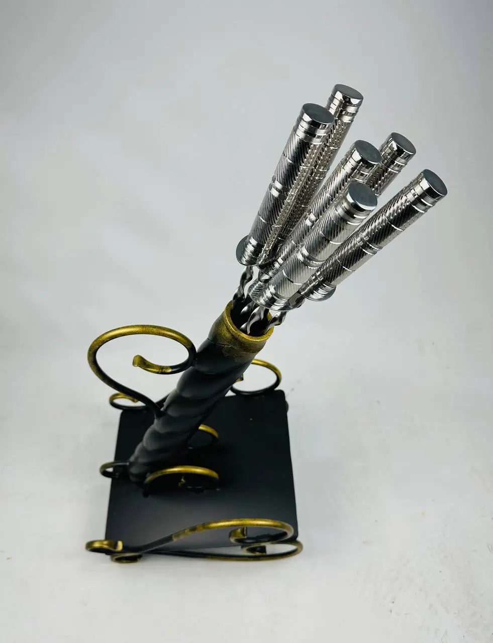 Набір шампурів на металевій підставці з вензелем Гармата з нержавіючої сталі (2-10-NB-5004) - фото 6 Набір шампурів на металевій підставці з вензелем Гармата з нержавіючої сталі (2-10-NB-5004) - фото 6