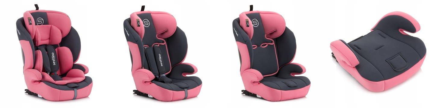 Автокресло детское Sesttino Rocker ISOFIX 9-36 кг 72x42x40 см трансформер Розовый (SRP) - фото 5