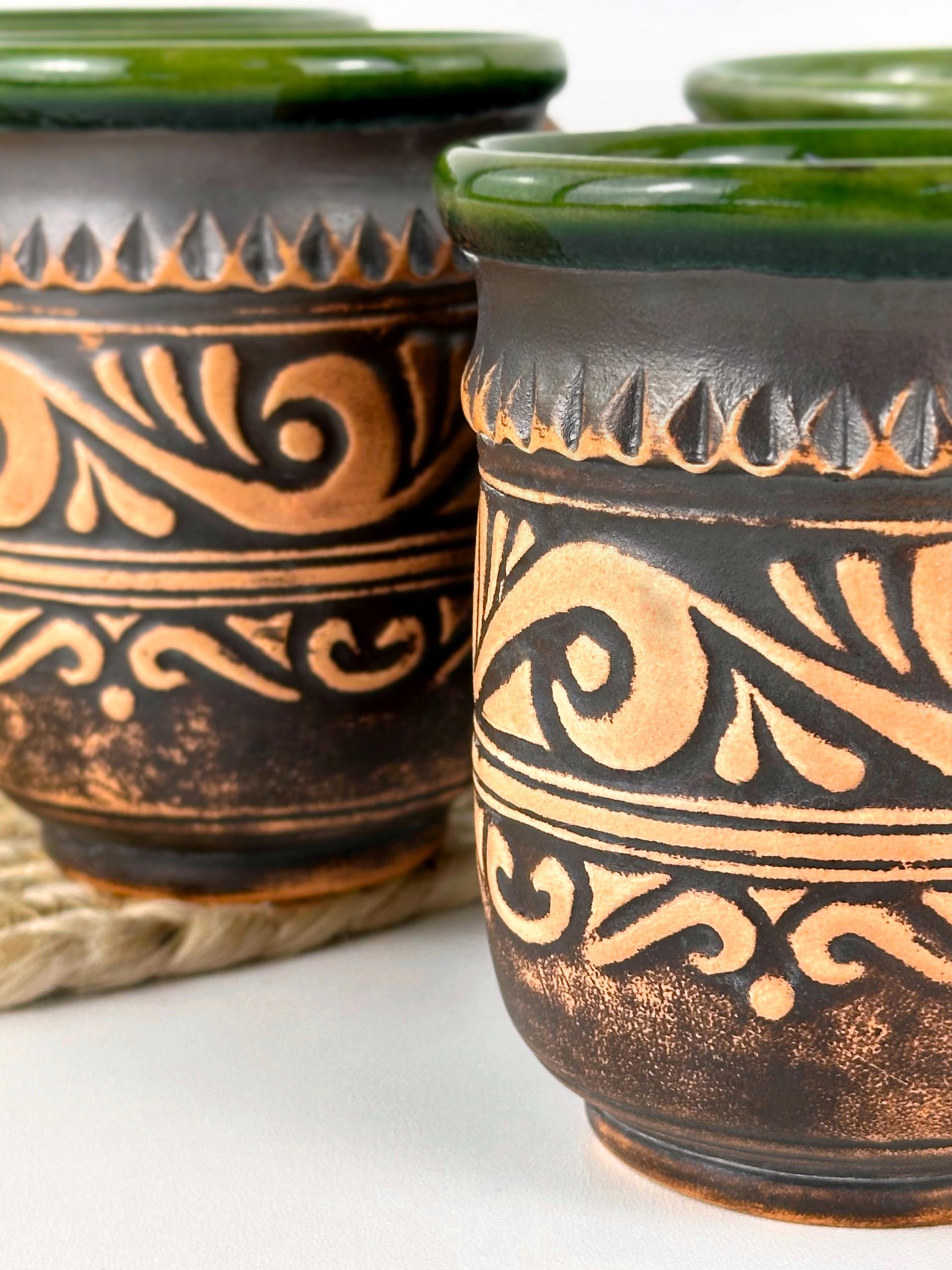 Набор глиняных высоких чашек Гражда 0,3 л х 6 шт. Коричневый (17019-23) - фото 5 Набор глиняных высоких чашек Гражда 0,3 л х 6 шт. Коричневый (17019-23) - фото 5