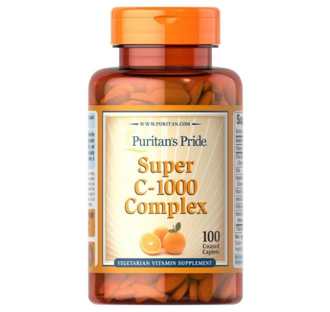 Витамин C Puritan's Pride Vitamin C-1000 Complex 100 Coated Caplets