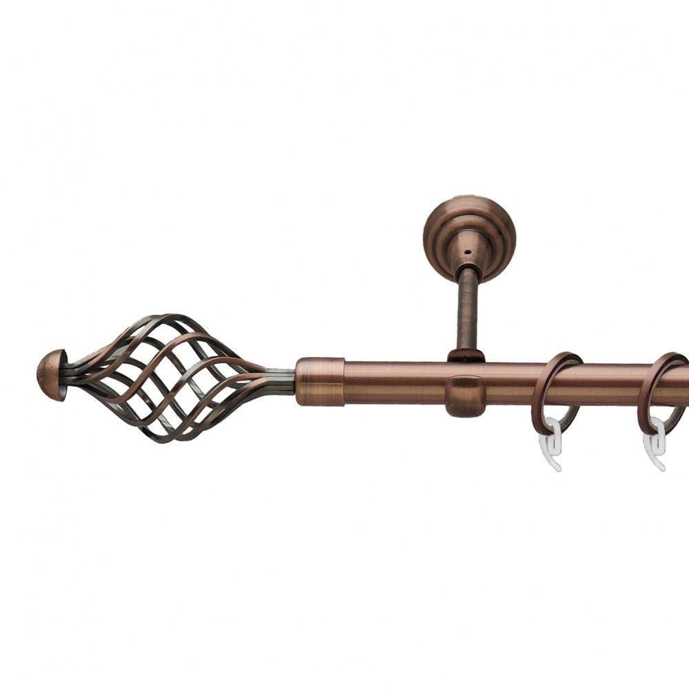 Карниз для штор Orvit Арезо однорядний гладкий 19 мм 160 см Антична мідь (00-00011784)