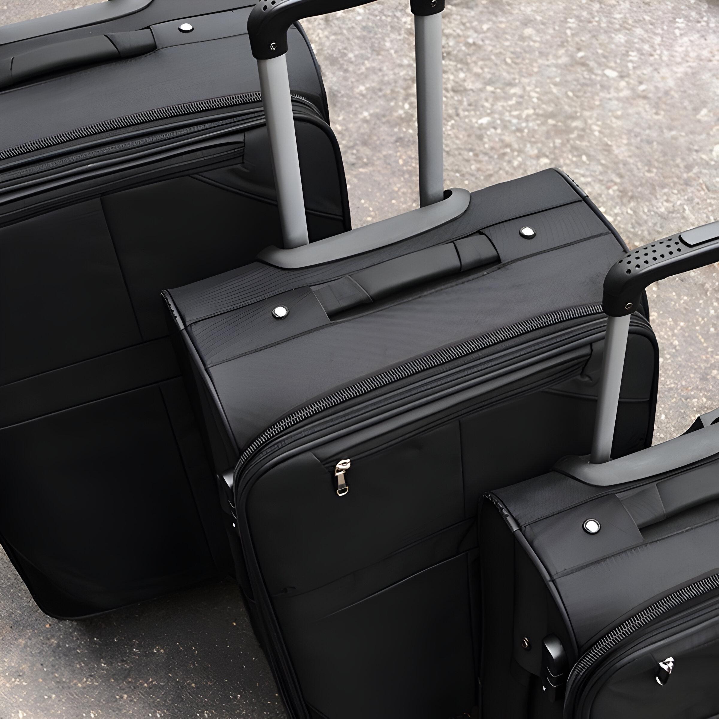 Набір валіз тканинних 3в1 з кодовим замком та телескопічною ручкою Чорний (24-292) - фото 4 Набір валіз тканинних 3в1 з кодовим замком та телескопічною ручкою Чорний (24-292) - фото 4