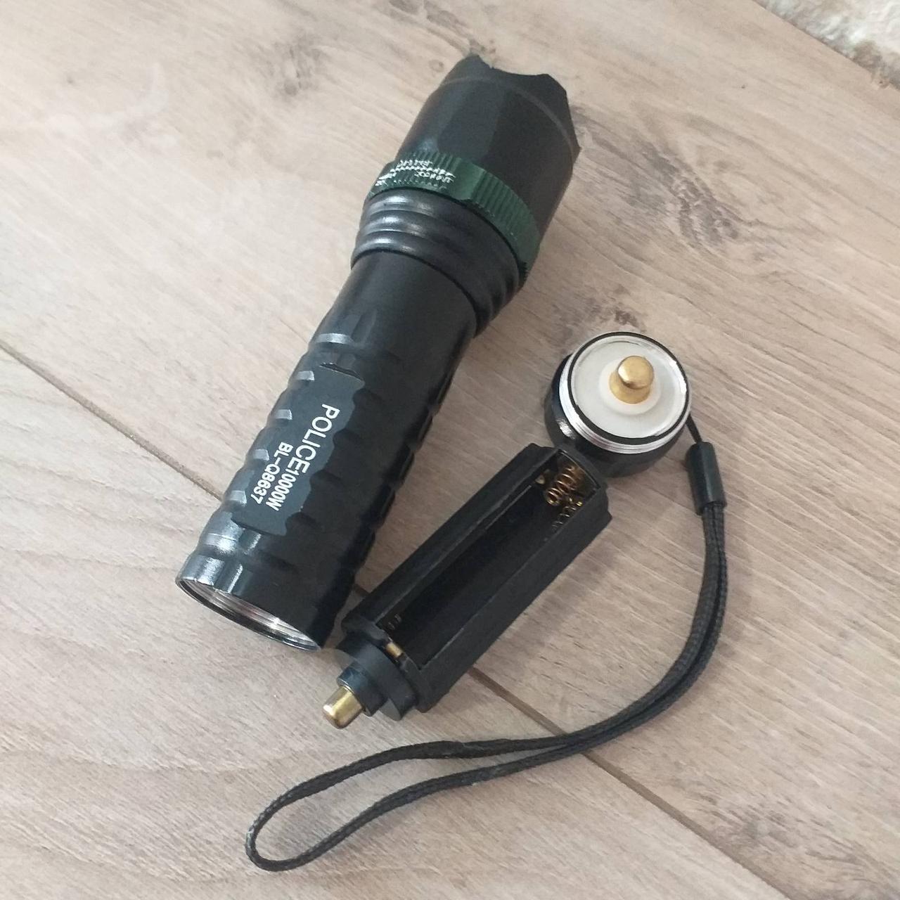 Фонарик тактический ручной BL-Q8637 Черный (KG-9907) - фото 4