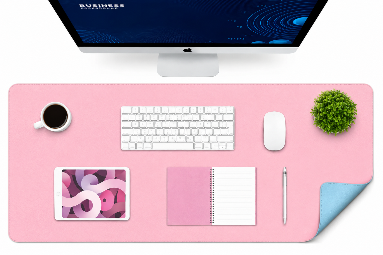 Игровая поверхность Desk Mat Ultra Slim 900x400x1,8 мм Baby Pink/Baby Blue (20376)