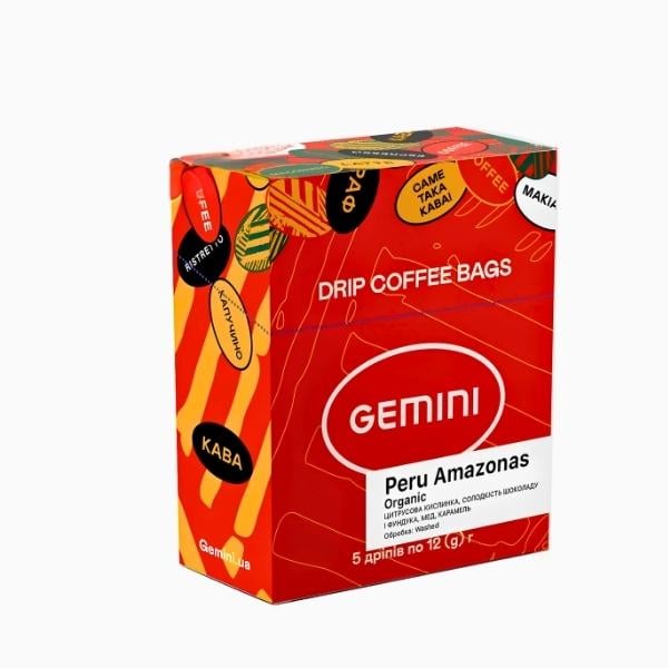 Кофе дрип Gemini Peru Amazonas Organic 5 шт. (G11628)