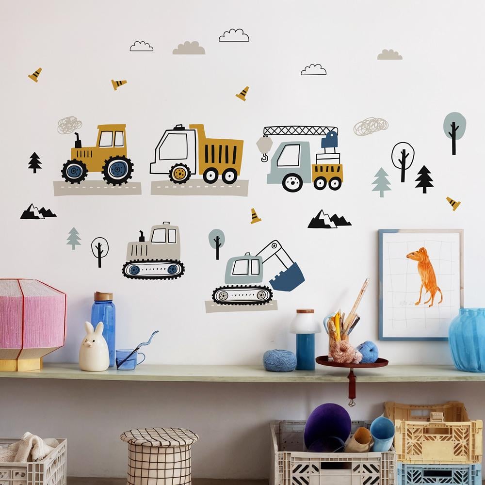 Декоративные наклейки с машинами на стену LIPKO Строительный транспорт L (818L)