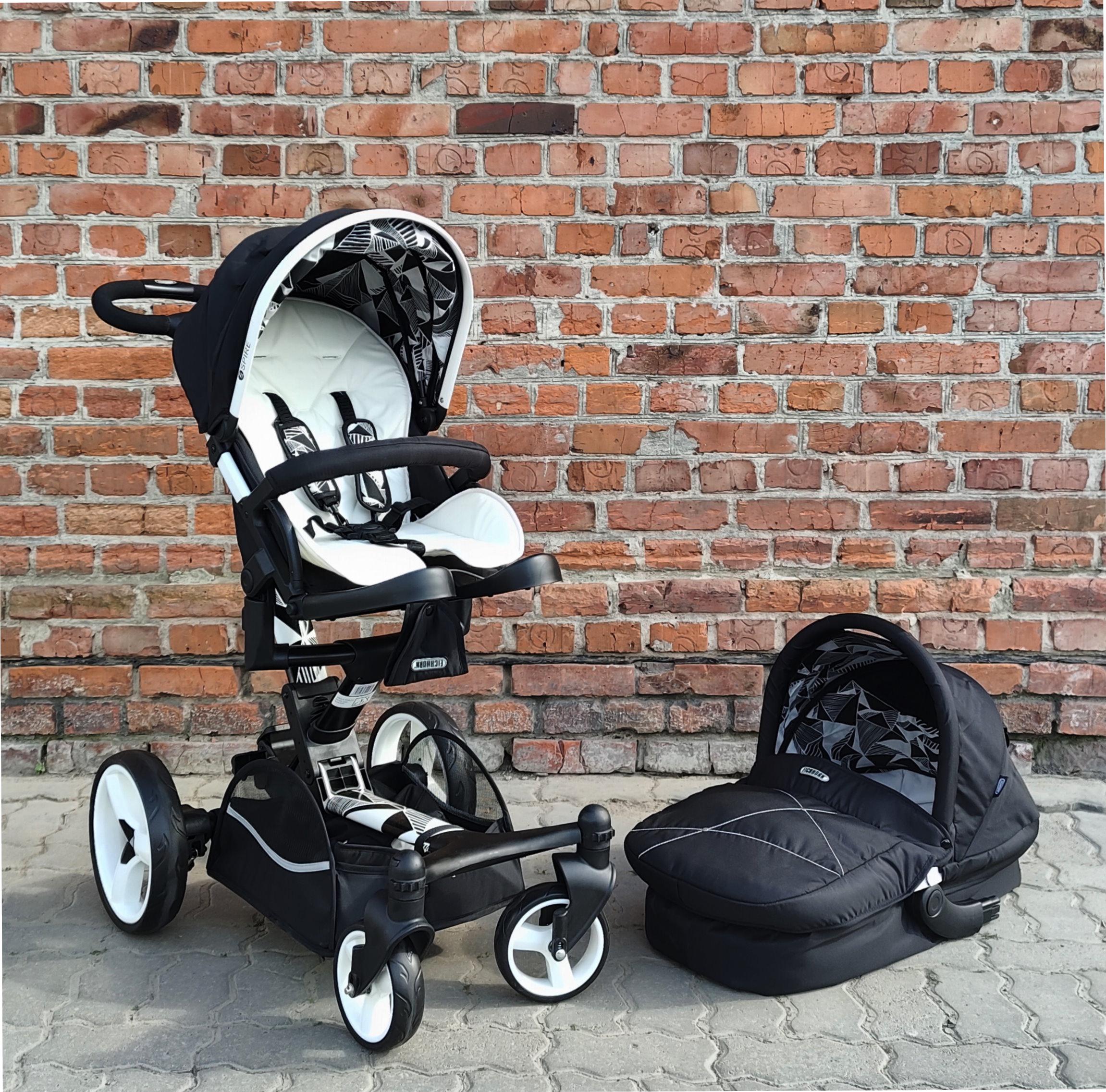 Коляска Eichhorn Inspire Classic Stroller M3660 2в1 Черный/Белый - фото 6