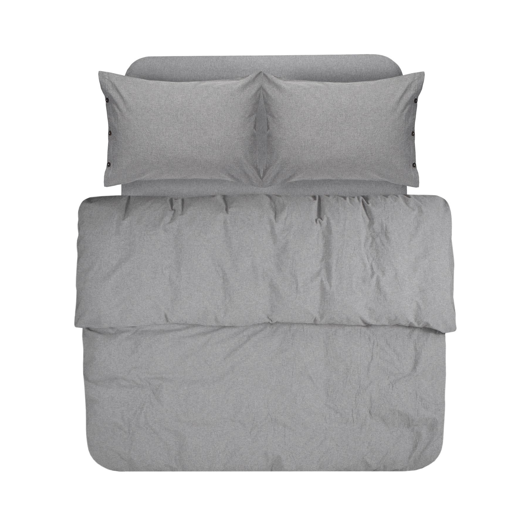 Комплект постільної білизни Lotus Home Washed cotton Solid сімейний Антрацитовий (svt-2000022335331)