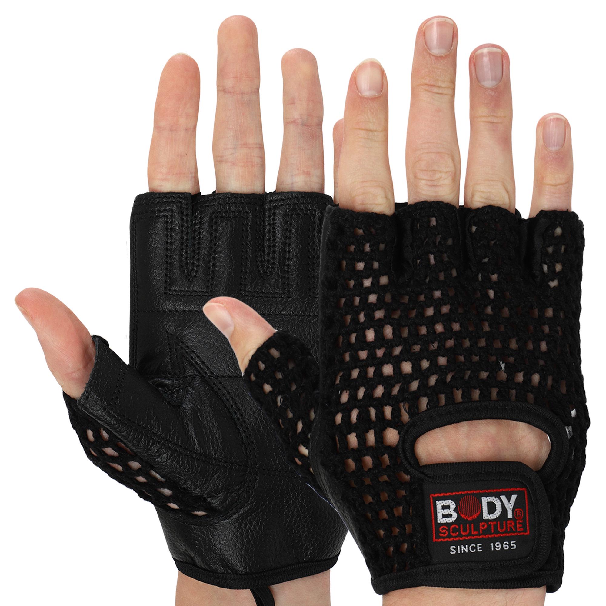 Перчатки спортивные кожаные BODY SCULPTURE WorkOut BJBW-83-H M Черный