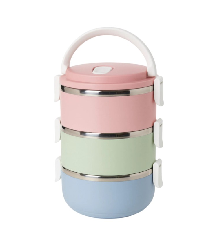 Ланч-бокс трехсекционный Empire Граф 3516 круглый 3x0,7 л Разноцветный (4b0cd1e9)