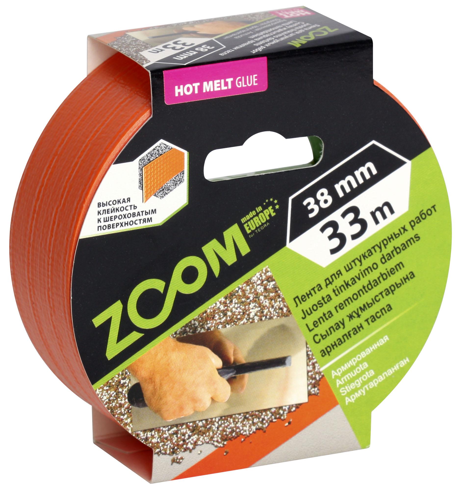 Малярна стрічка армована ZOOM для гіпсокартону 38 мм х 33 м Помаранчевий (02-5-1-401)