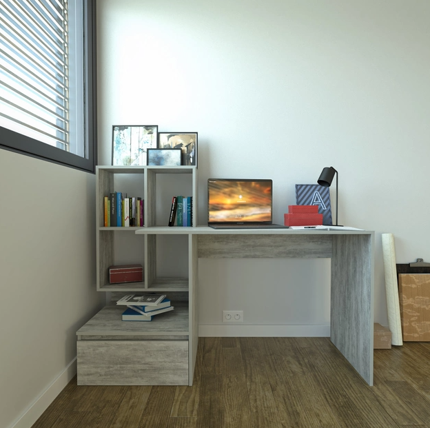 Письменный стол компьютерный для школьника 1450х1116х516 мм Бетон (519519)