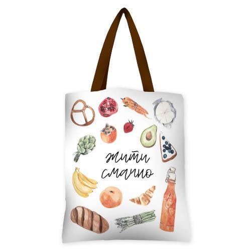 Сумка женская тканевая Presentville "Жити смачно" (SV 21M022 BR)