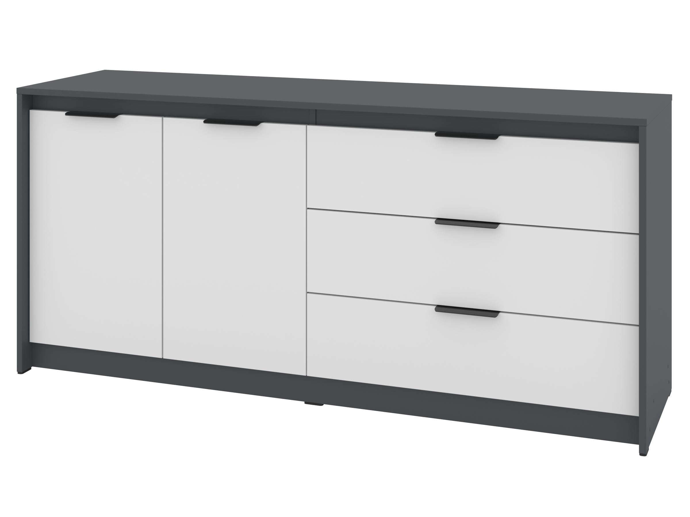 Комод с ящиками PEHOTIN К-2+3 ДСП 160х45,3х73,7 см Антрацит/Белый (PN-100433)