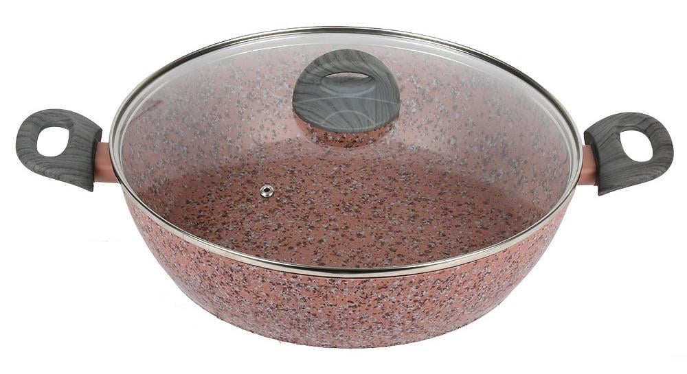 Сковорода-сотейник з кришкою Granite 30 см з індукційним дном Red (30905)