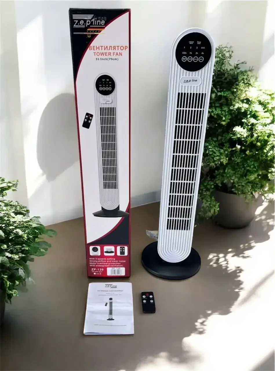 Вентилятор підлоговий колонний ZepLine ZP-139 500 Вт з пультом дистанційного керування/таймером (ML-04411) - фото 4 Вентилятор підлоговий колонний ZepLine ZP-139 500 Вт з пультом дистанційного керування/таймером (ML-04411) - фото 4