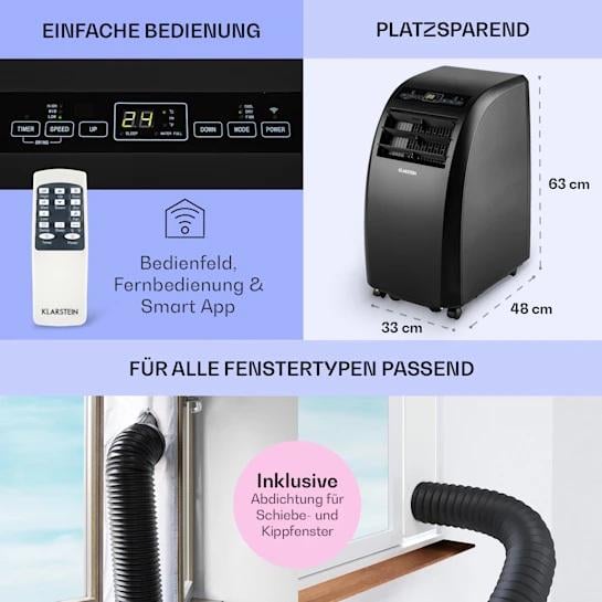 Кондиционер мобильный KLARSTEIN Metrobreeze Rome 10 000 BTU 3 кВт (10035804) - фото 4