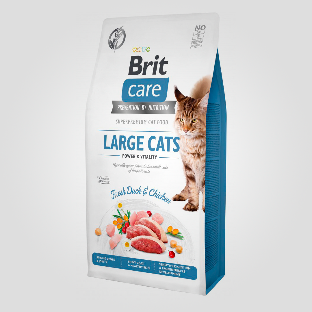 Корм сухой Brit Care Large Power&Vitality для кошек больших пород утка и курица 7 кг (20504466)