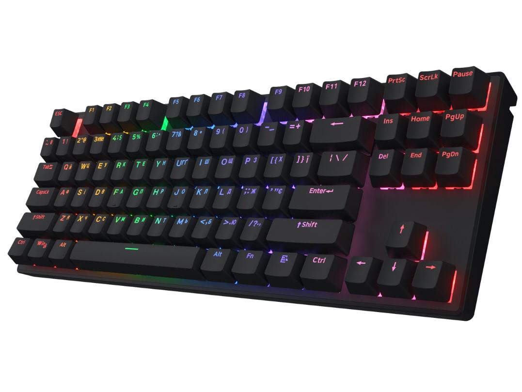 Клавіатура механічна ігрова бездротова HATOR HTK287UA Icefall Mecha TKL Wireless Rainbow Black - фото 2
