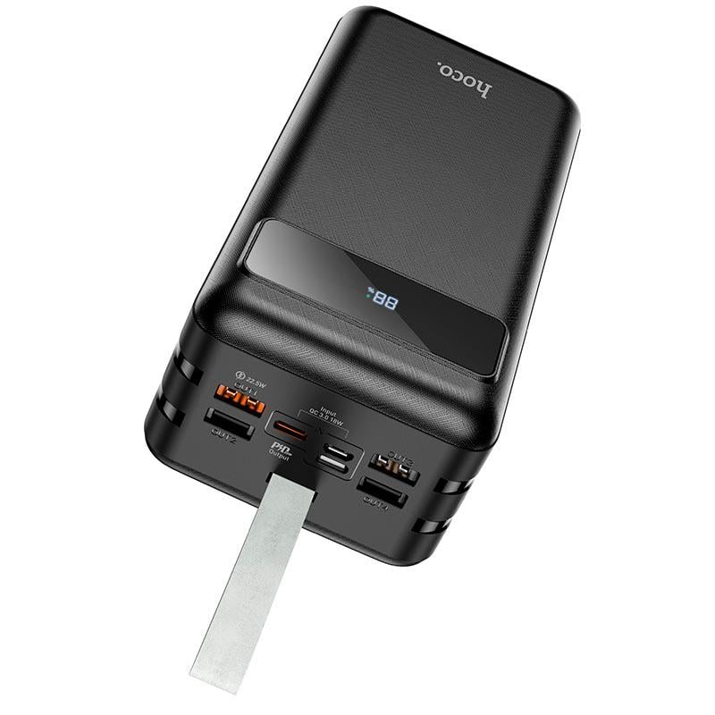 Портативна батарея Hoco Electric fully J86B 60000 mAh 4USB/Lightning/Type-C PD/QC 20W/5A Black - фото 3