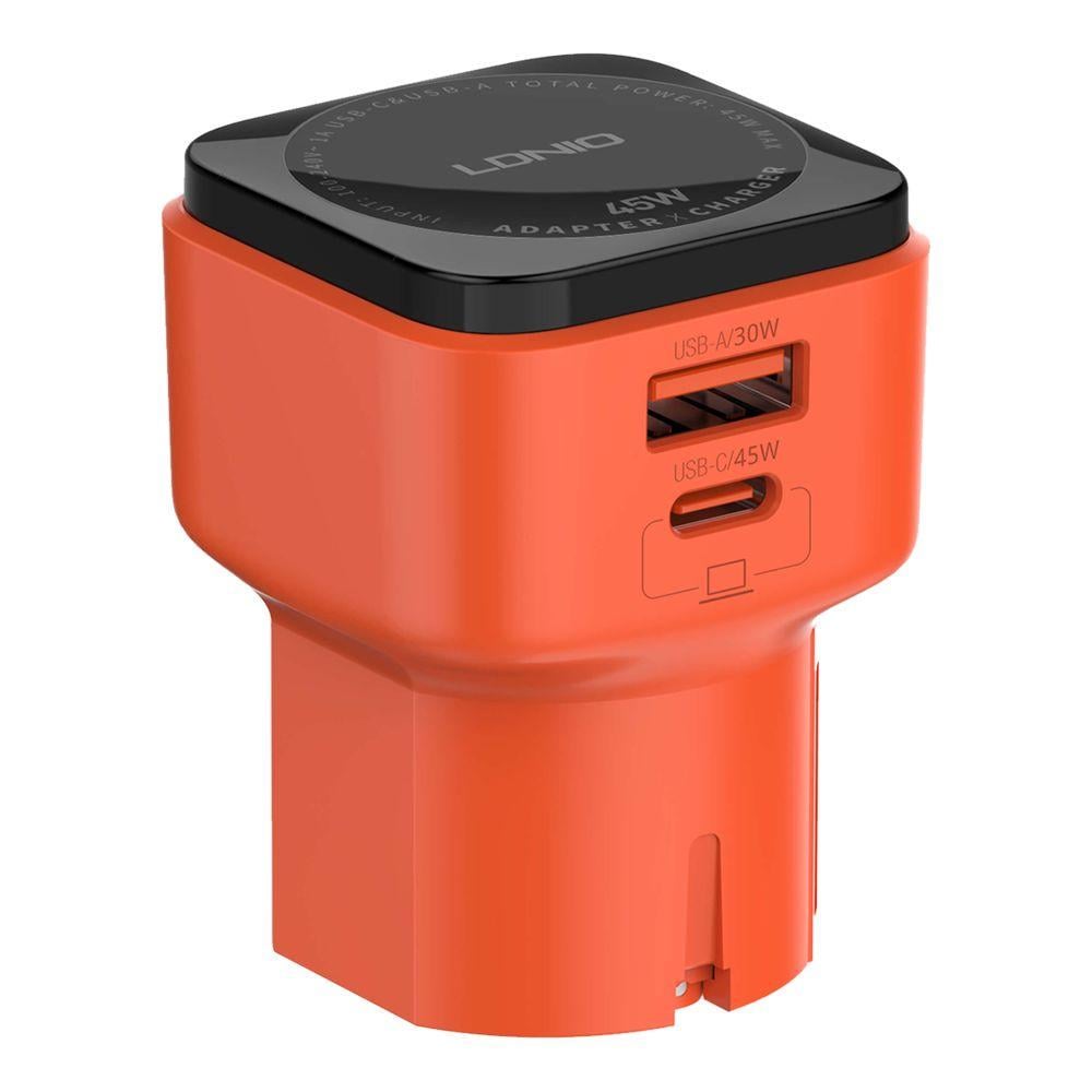 Зарядное устройство LDNIO Q2420 GAN 45 W Type-C to Type-C Оранжевый (2667505043)