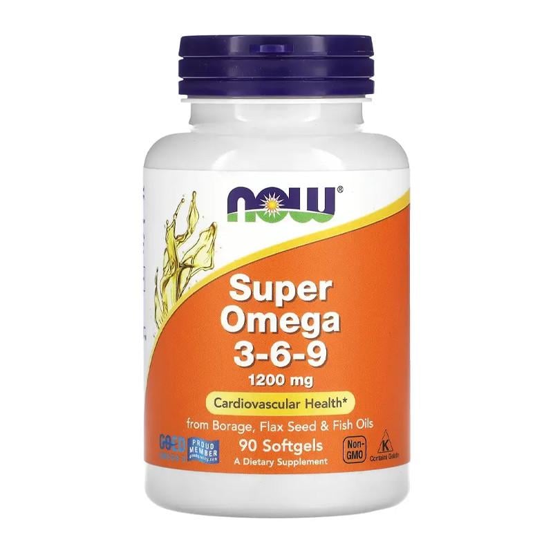 Омега жирные кислоты NOW Super Omega 3-6-9 1200 мг 90 капс. (08783-01)