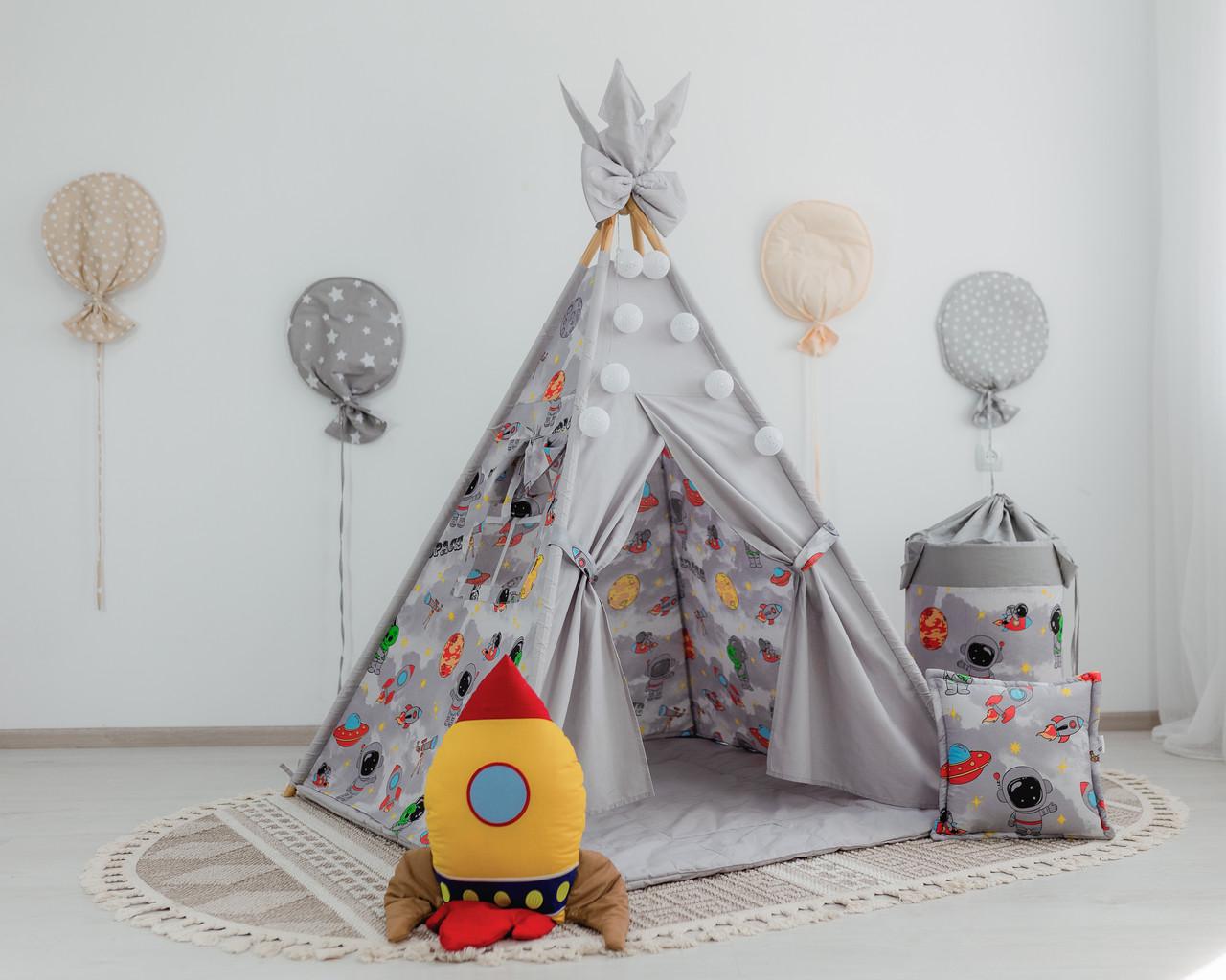 Вігвам Космос з килимком і подушками з кошиком для білизни - фото 7 Вігвам Космос з килимком і подушками з кошиком для білизни - фото 7