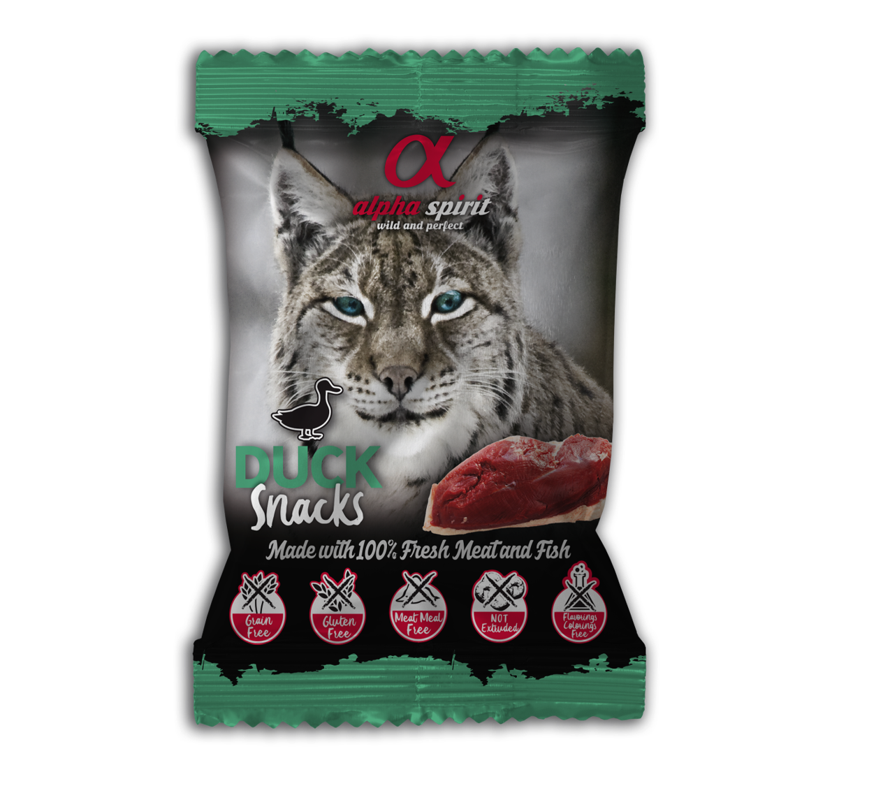 Ласощі для котів Alpha Spirit Snacks напіввологі беззернові з качки 50 г (as8008350) - фото 1