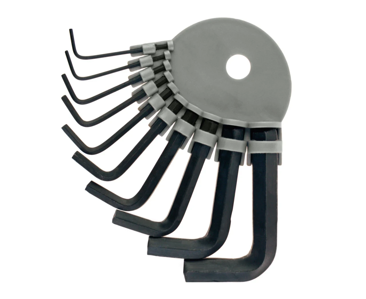 Набір шестигранних ключів Polax Г-подібних на кільці 1,5-10 мм 10 шт. (25-011) Набір шестигранних ключів Polax Г-подібних на кільці 1,5-10 мм 10 шт. (25-011)