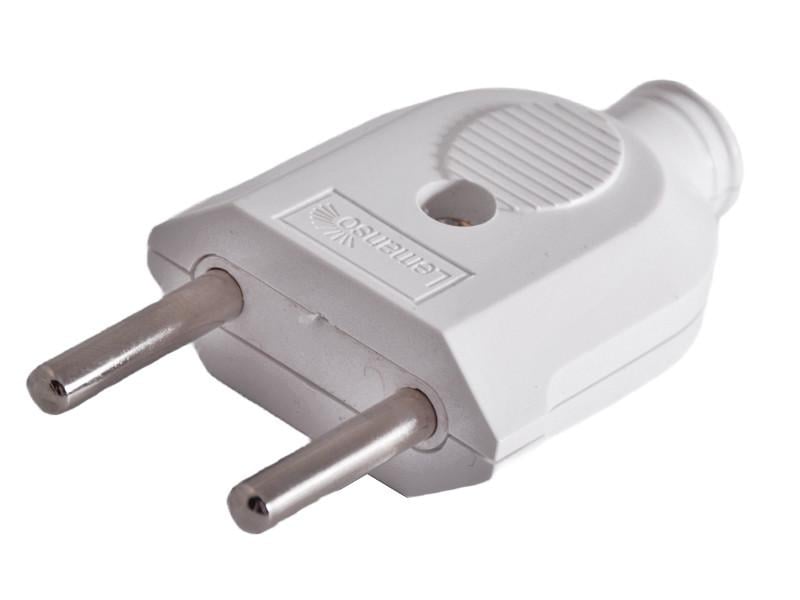 Вилка без заземления Lemanso LMA3311 16 A простая Белый (4752)