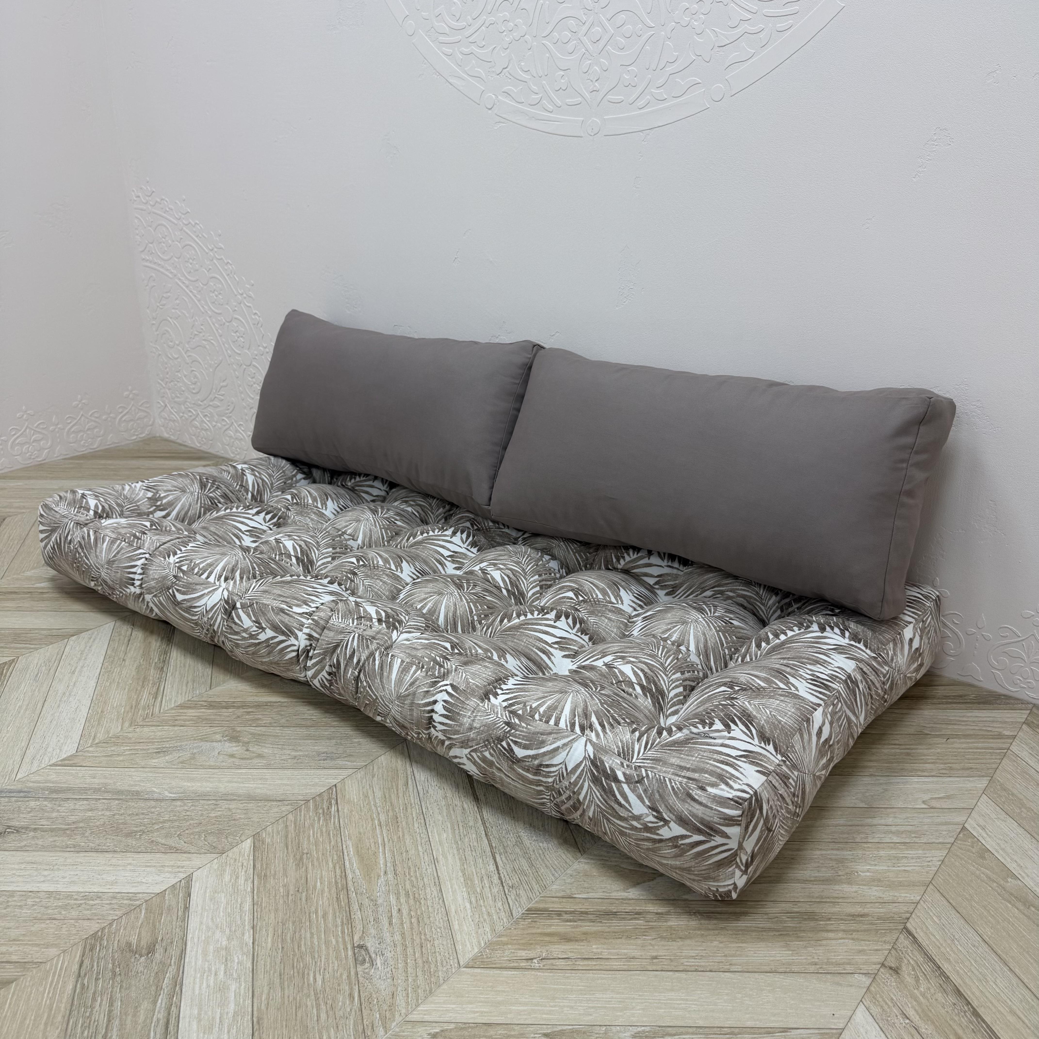 Комплект подушек Comfort Home Chamedorea beige maxi на поддоны/качели/каркасы/садовая мебель панама 150х50х50x13 см