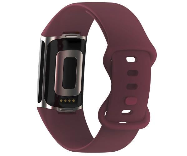Ремешок Silicone для смарт-часов Fitbit Charge 6 Бордовый