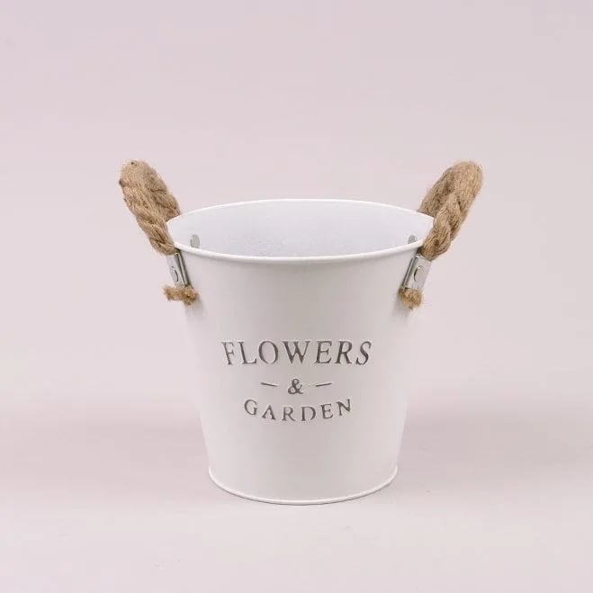 Кашпо металлическое с ручками Flora Flowers & Garden (37781)