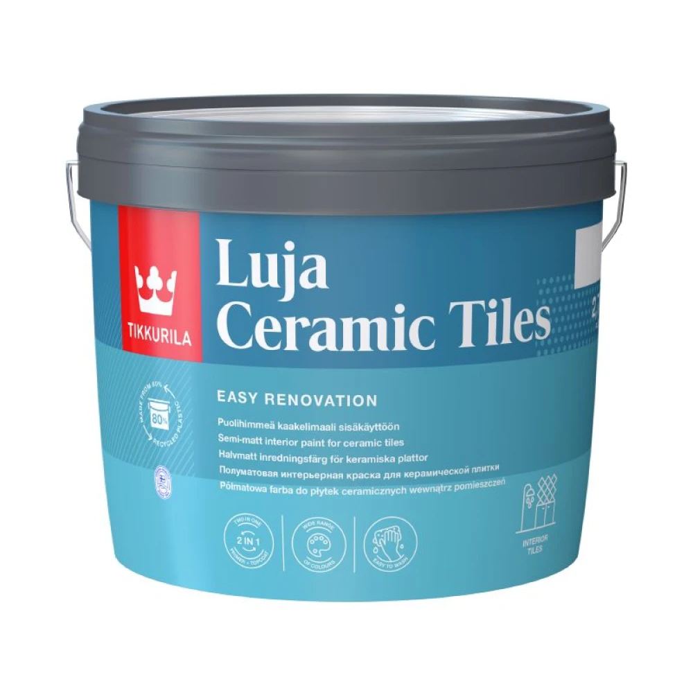 Фарба для керамічної плитки Tikkurila Luja Ceramic Tiles 2,7 л (29-4040-4630) Фарба для керамічної плитки Tikkurila Luja Ceramic Tiles 2,7 л (29-4040-4630)