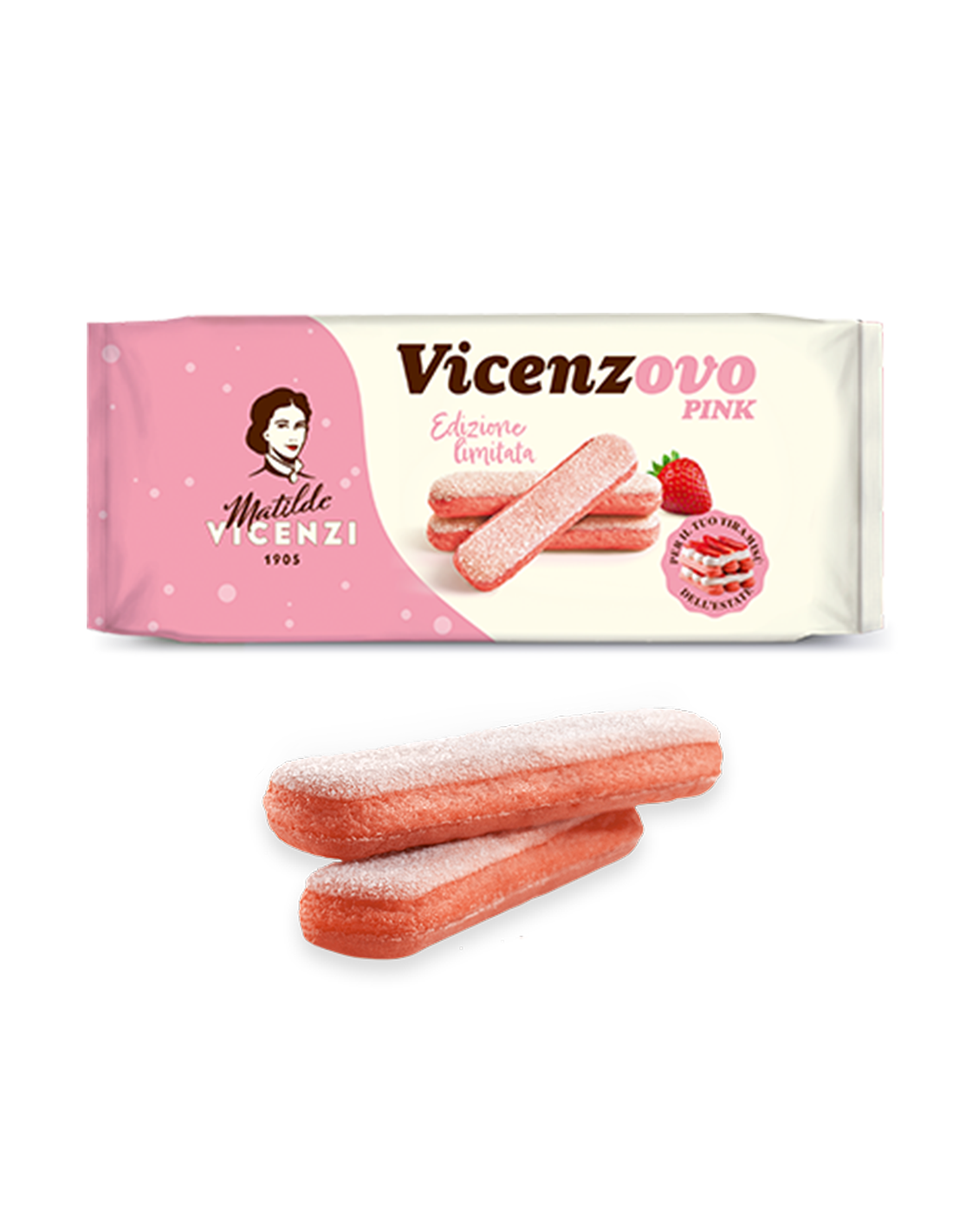 Печенье Савоярди Matilde Vicenzi Vicenzovo pink со вкусом клубники 200 г