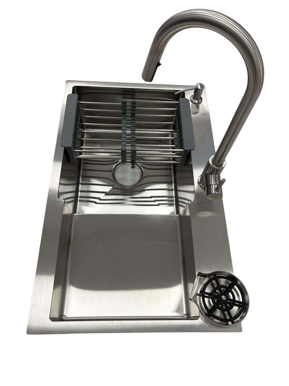 Мойка для кухни правая Britc 7848 см LB и смеситель кран с выдвижным изливом Kroner