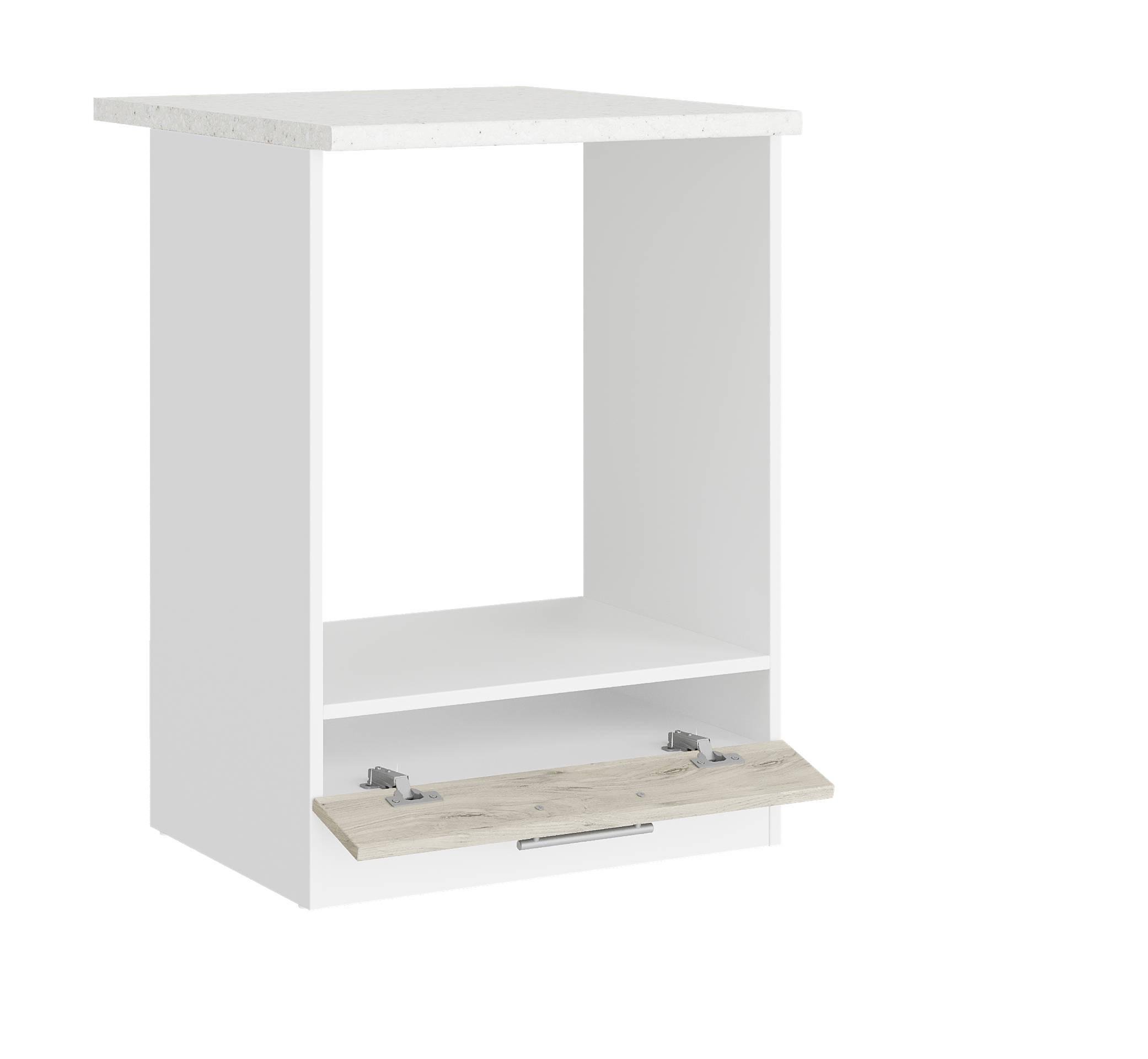 Шкаф кухонный нижний со столешницей Эверест Эко под духовку 600 60х46х82 см Белый/Дуб крафт белый (09114) - фото 2 Шкаф кухонный нижний со столешницей Эверест Эко под духовку 600 60х46х82 см Белый/Дуб крафт белый (09114) - фото 2