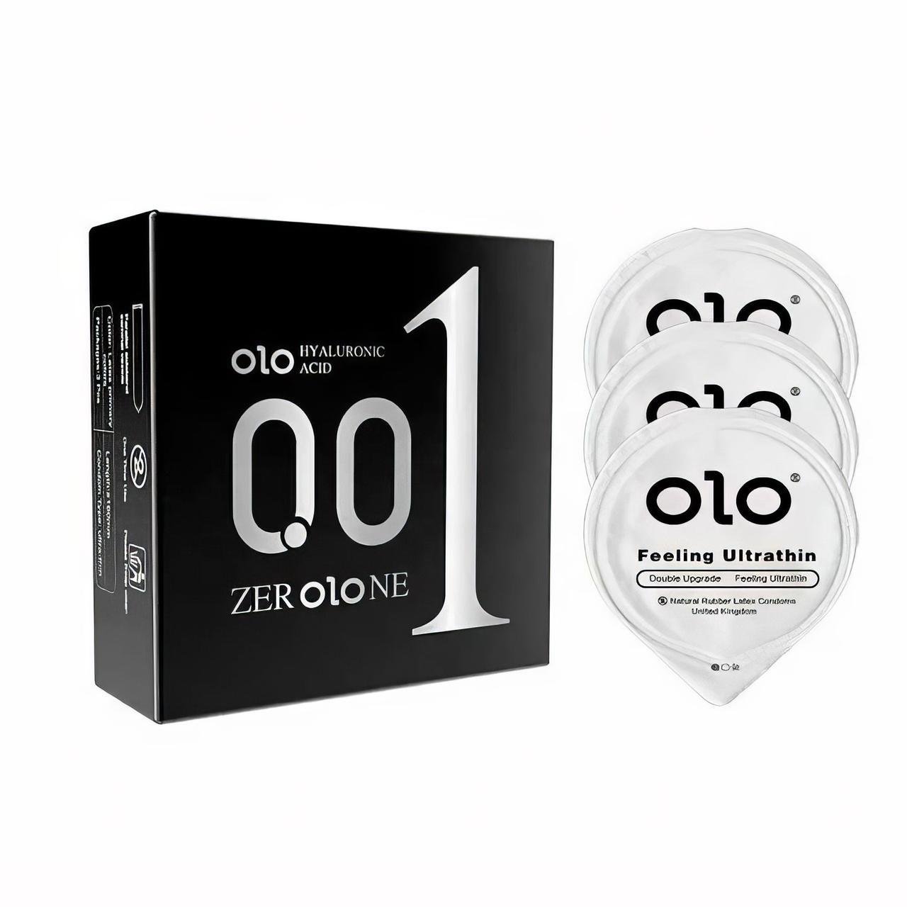 Презервативи гладкі ультратонкі OLO Feelihg Ultrathin подвійне мастило M 0,01 мм 51-54 мм 3 шт. (K0640-3)