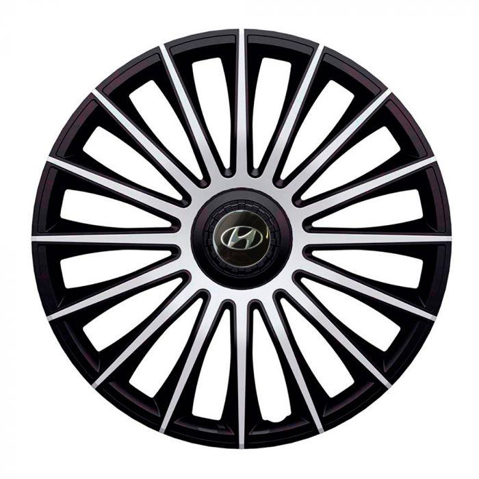 Ковпаки для коліс J-Tec Austin R15 з логотипом Hyundai 4 шт. Silver/Black