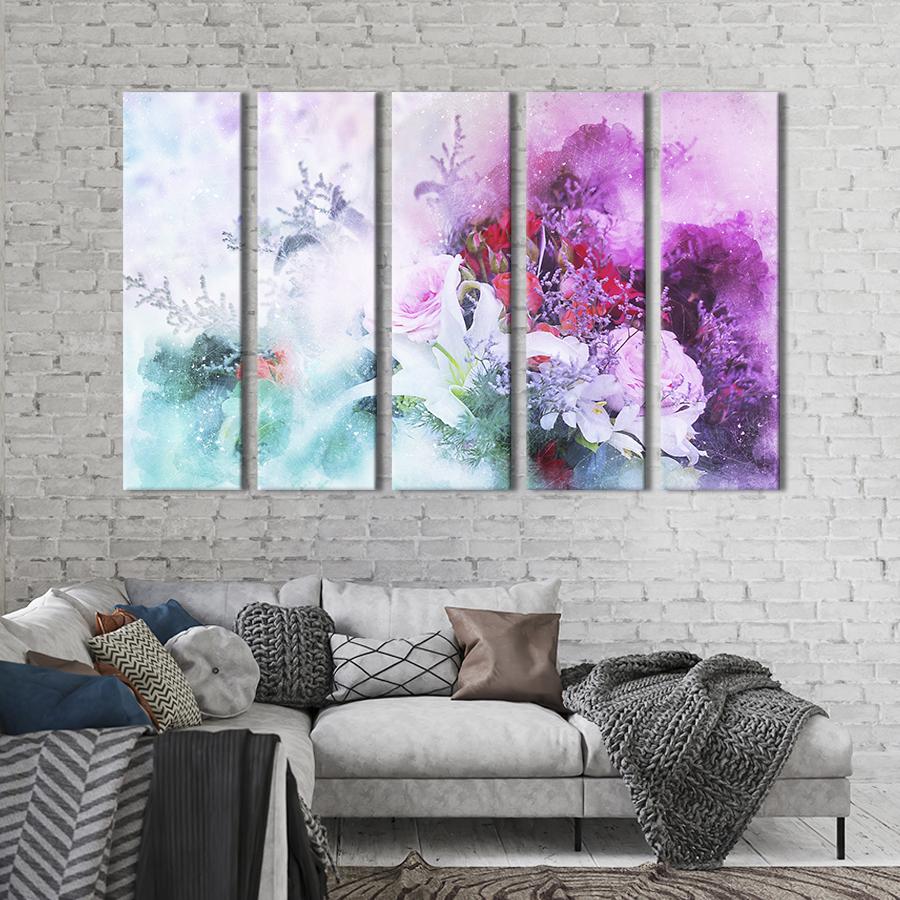 Картина на холсте Прекрасный абстрактный букет 155x95 см (854-51)