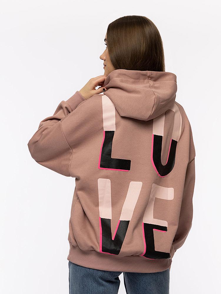 Худи женское оверсайз ЦБ-00214149 р. 40 Пудровый (SKT000895770) - фото 3 Худи женское оверсайз ЦБ-00214149 р. 40 Пудровый (SKT000895770) - фото 3