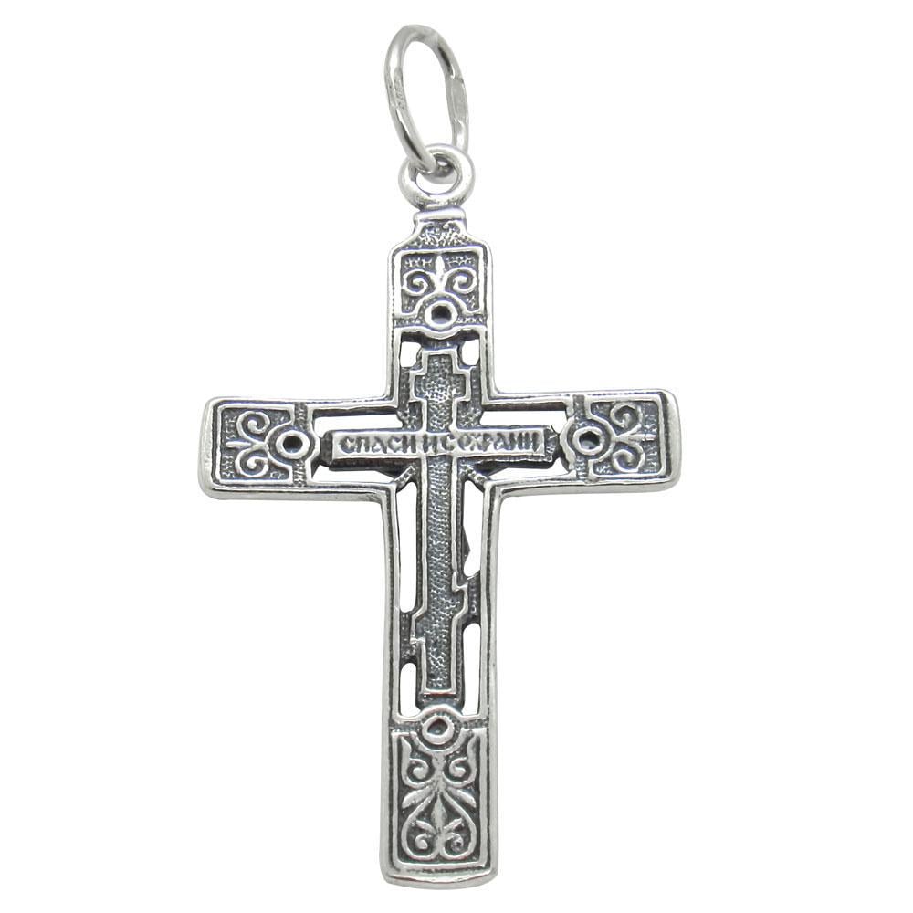 Срібний християнський підвіс з фіанітами Хрестик 16 (1137381231) - фото 3