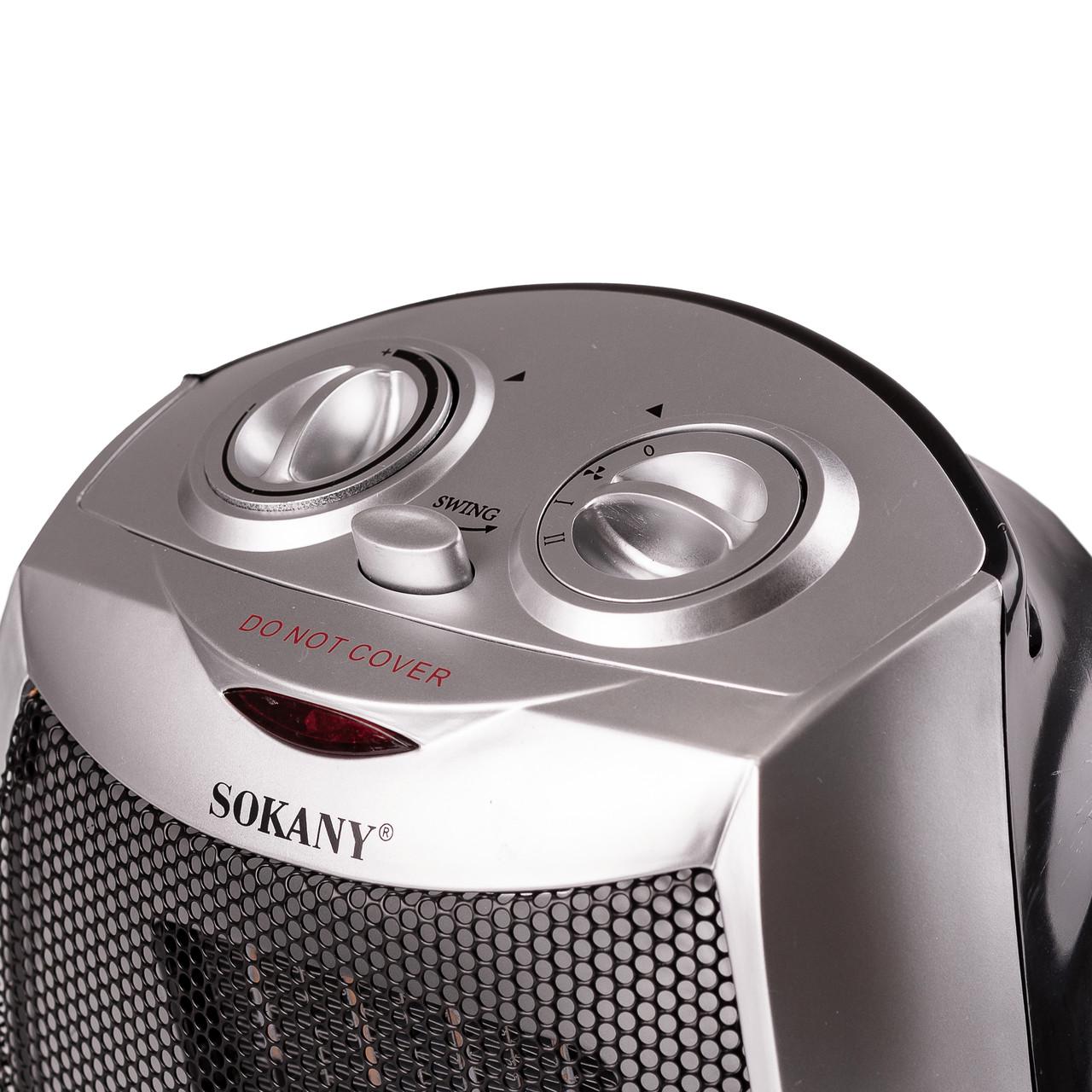 Тепловентилятор Sokany SK1653 з поворотним механізмом 2000W (3132) - фото 5