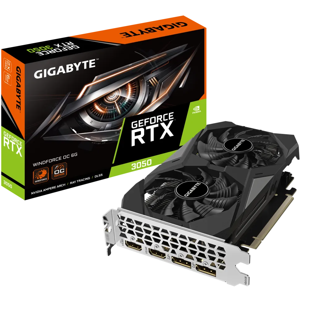 Відеокарта Gigabyte nVidia RTX 3050 6 ГБ GDDR6/14000 МГц (GV-N3050WF2OC-6GD) - фото 7