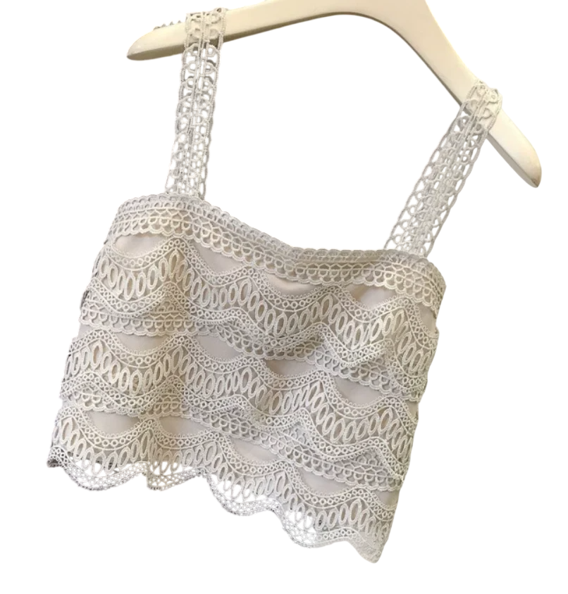 Топ ажурный с замком-молнией сзади S Бежевый (23-103-1617)