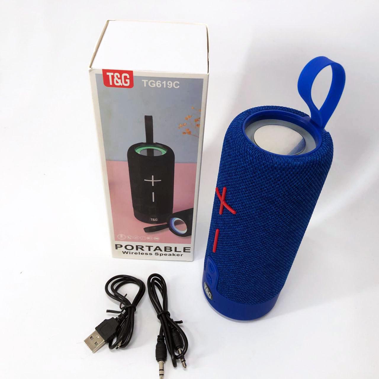 Колонка портативна Bluetooth TG619C FM-радіо USB/TF з ремінцем Синій - фото 6 Колонка портативна Bluetooth TG619C FM-радіо USB/TF з ремінцем Синій - фото 6