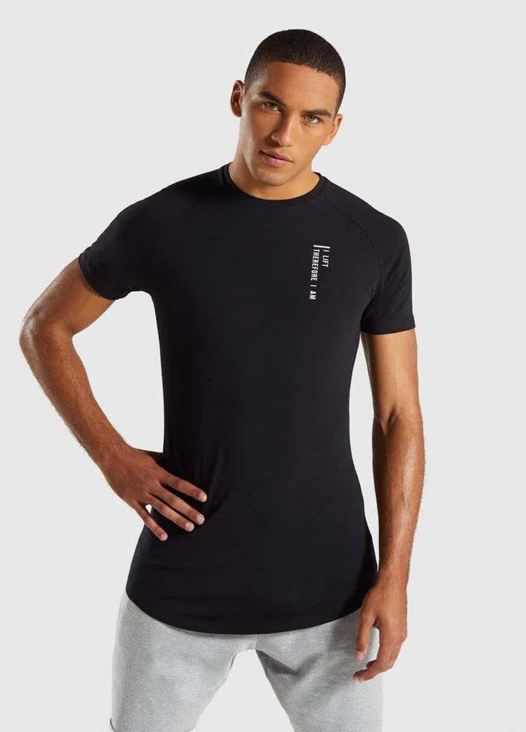 Спортивная футболка мужская Gymshark М Черный (GMST3397-BKb40)