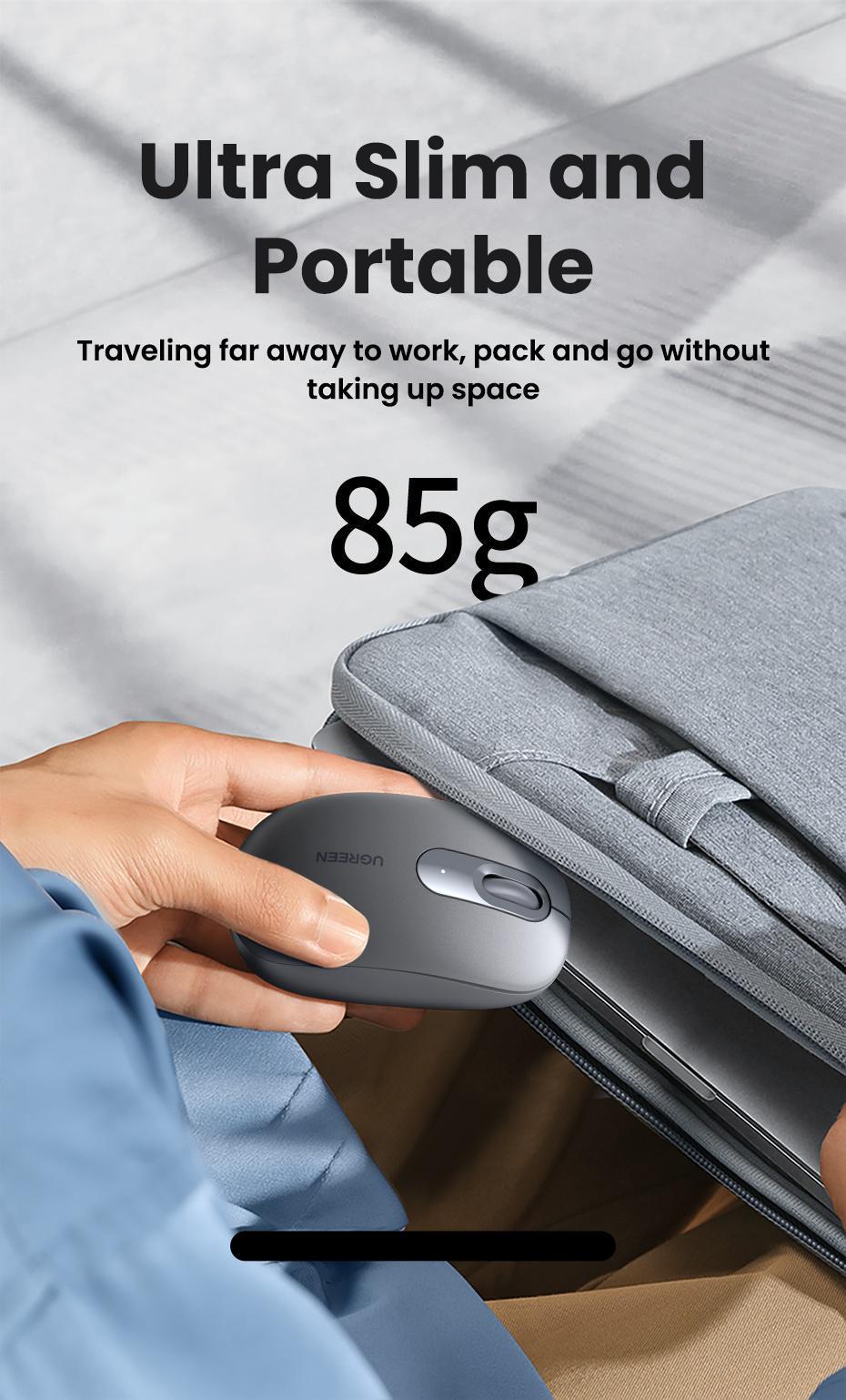 Мышь беспроводная Ugreen 2.4 ГГц DPI 2400 Серый (90669) - фото 13