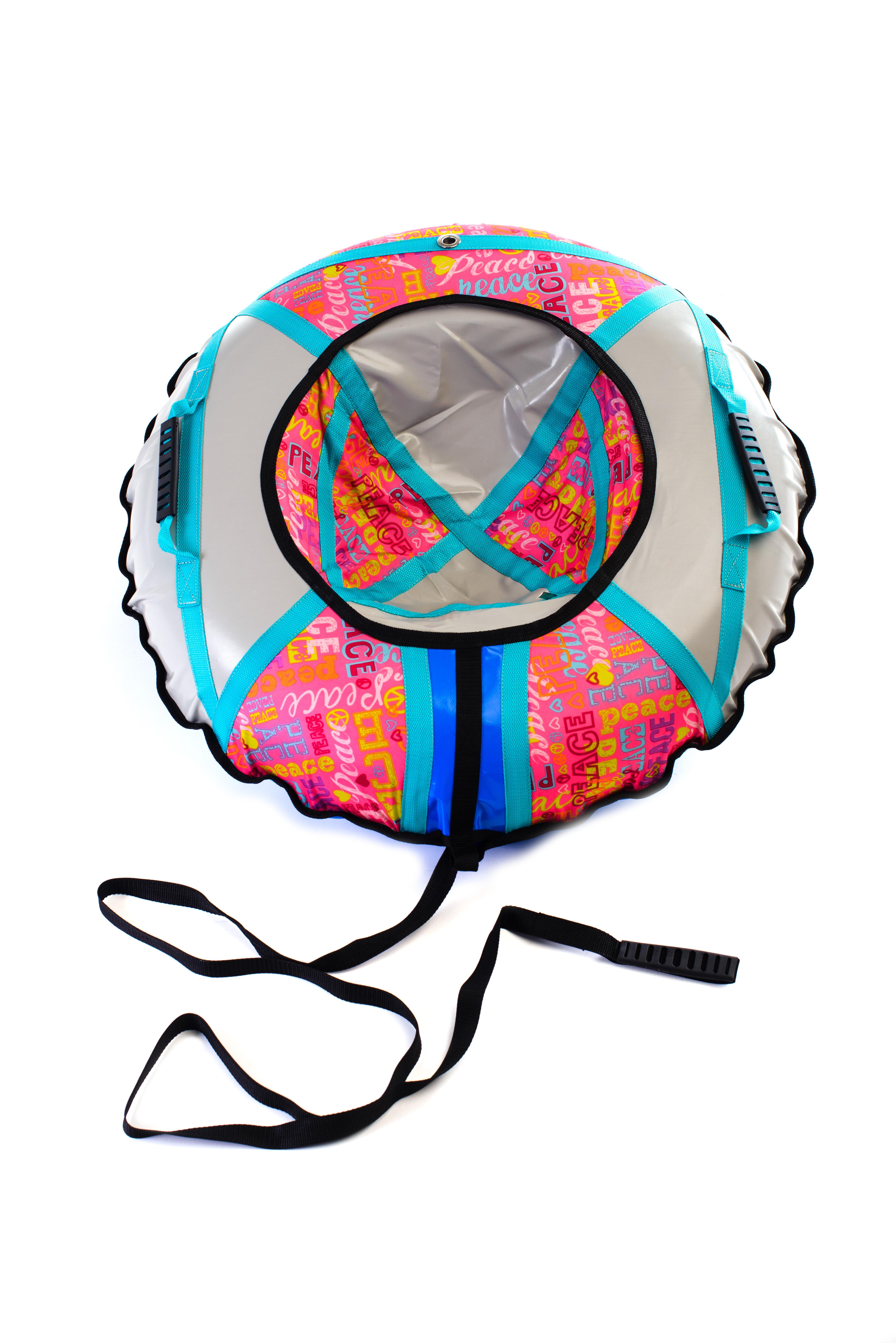 Надувные санки-ватрушка Kospa 120 см Усиленный Надписи/Серый (1044)