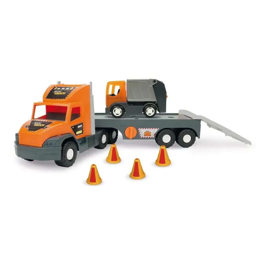 Игрушечный грузовик с мусоровозом Tigres Super Tech Truck из пластика 78 см Оранжево-серый (150-98-36730) Игрушечный грузовик с мусоровозом Tigres Super Tech Truck из пластика 78 см Оранжево-серый (150-98-36730)